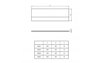 Фронтальна панель для ванни Ideal Standard Simplicity 150x55 см + кріплення для панелі (W004701)