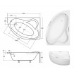 Ванна акрилова Besco Ada 160x100 R, Правостороння з ручками, асиметрична