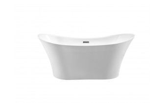 Окремостояча акрилова ванна Besco Amber 170x80 з сифоном click / clack, чорний (WAS-170-ABC)