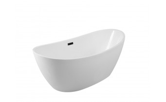Окремостояча акрилова ванна Besco Ayla 170x80 з сифоном click / clack, чорний (WAS-170-ACZ)
