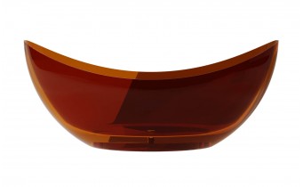 Ванна овальна окремостояча з матеріалу ResiCast Besco Axya Earth Rust 180x80x75 см, + сифон Chrome, Охра, коричнево-червона, прозора ванна (WAA-180-ERC)