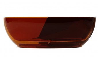 Ванна овальна окремостояча з матеріалу ResiCast Besco Mexa Earth Rust 170x78x55 см, + сифон Chrome, Колір Охра - темно пігментно коричнево червоний, прозора ванна (WAM-170-ERC)