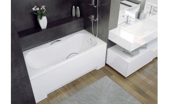 Ванна акрилова з ручками Besco Aria Plus 140x70, пряма + 2 ручки Standard (WAA-140-PU)