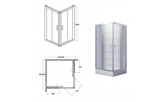 Душова кабіна Besco Modern 80x80x165, прозоре скло (MK-80-165-C)