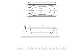 Ванна з ручками акрилова Excellent Clesis Lux 170x75 см, + 2 ручки, права (WAEX.CLL17WH)