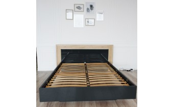 Двоспальне ліжко Embawood Capri / Капрі 140x200, Дуб сонома/сірий (EW5)
