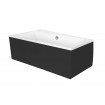Ванна акрилова Besco Infinity 170x110 L, Лівостороння, асиметрична + чорна панель + два білих підголівника (WAI-170-NL-BL-WH)