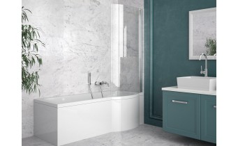 Акрилова ванна з душовою шторкою Besco Inspiro 170x70 R, асиметрична (WAI-170-NPR)
