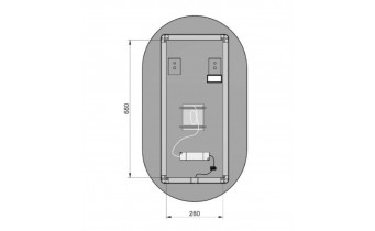Овальне дзеркало з LED підсвіткою у ванну Elita Sharon Oval 52/92 Gold, 52x92x2,4 см (168463)