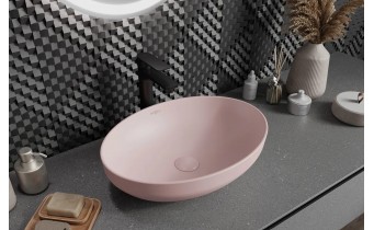 Овальний умивальник на стільницю Mexen Cornelia 50x37 см, рожевий матовий Овальний умивальник на стільницю Mexen Cornelia 50x37 см, рожевий матовий