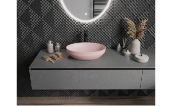 Овальний умивальник на стільницю Mexen Cornelia 50x37 см, рожевий матовий