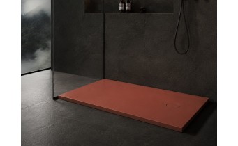 Душовий піддон, камяний Omnires Aquarock M+ 80x160 см, антиковзкий, прямокутний, Теракотовий матовий