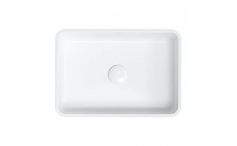 Умивальник на стільницю Omnires Parma M+ 50x35 см, чорно-білий глянцевий (PARMAUNBCP)