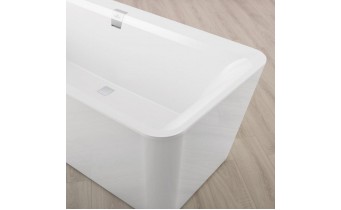 Ванна Villeroy&Boch Squaro Edge 12 DUO 180x80x45 з панелю та сифоном, Кварил (UBQ180SQE7PDV-01)