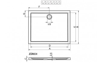 Душовий піддон Riho Zurich 268 1600х800, білий (DA82)