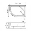 Душовий піддон NEW TRENDY MAXIMA з сидінням R 100x80x41 см (B-0387)