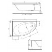 Акрилова ванна Kolo Elipso 160x100 L, асиметрична + ніжки (XWA0661000) Акрилова ванна Kolo Elipso 160x100 L, асиметрична + ніжки (XWA0661000)