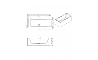 Акрилова ванна Riho Lugo Plug & Play 180x80 L, пряма + ніжки (BD64005)