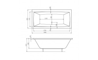 Акрилова ванна Roca Vita 190x90 см, пряма + ніжки (A24T090000)