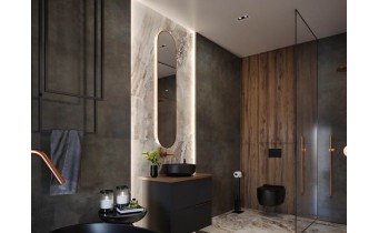 Дзеркало з LED підсвіткою у ванну Elita Sharon Long 35/150 Rose Gold, 35x150x3,1 см (168706)