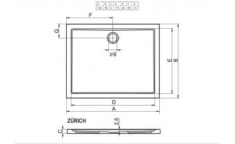 Душовий піддон Riho Zurich 276 1800х900, білий (DA84)