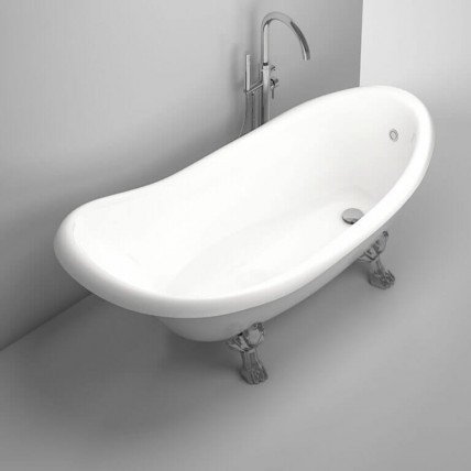 Окремостояча овальна ванна з мармуру Dremex Coco Chrom 179x80,5x78,8 см, Gelcoat, білий матовий + сифон + ніжки Окремостояча овальна ванна з мармуру Dremex Coco Chrom 179x80,5x78,8 см, Gelcoat, білий матовий + сифон + ніжки