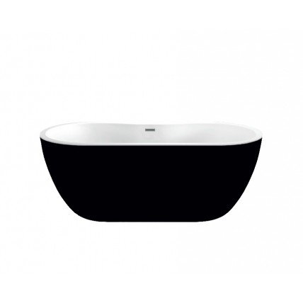 Окремостояча акрилова ванна Dusel DA 111 SARNO BLACK 180x75 см, чорно-біла, з сифоном click/clack (DU111-CBL)