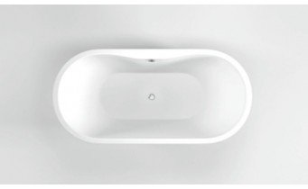 Окремостояча акрилова ванна Dusel DA 111 SARNO BLACK 180x75 см, чорно-біла, з сифоном click/clack (DU111-CBL)
