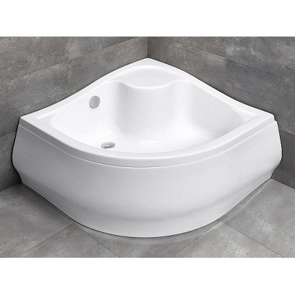 Душовий піддон напівкруглий глибокий Radaway Korfu A 90x90x48,5 см, білий, з місцем для сидіння (4S99400-03)