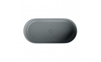 Окремостояча ванна Omnires Ovo M+ 160x75 см, попелясто-сіра, матова (OVOWWAG)