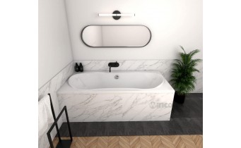 Акрилова пряма ванна Polimat Long 180x80 см, + ніжки з кріпленням + сифон (система зливу) (00429L)