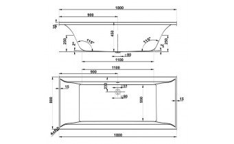 Ванна акрилова Vagnerplast Veronella 180x80 см (VPBA180VEA2X-01)