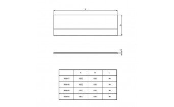 Фронтальна панель для ванни Ideal Standard Simplicity 150x55 см + кріплення для панелі (W004701)