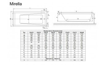 Ванна Radaway Mirella 130x70 +ніжки (WA1-48-130x070)