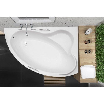 Ванна акрилова Besco Ada 160x100 R, Правостороння з ручками, асиметрична