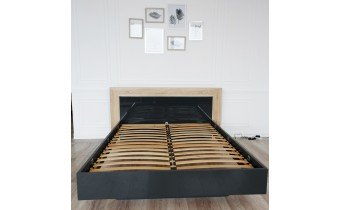 Двоспальне ліжко Embawood Capri / Капрі 140x200, Дуб сонома/сірий (EW5)