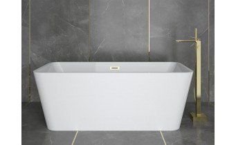 Окремостояча акрилова ванна Besco Evita 160x80 з сифоном click / clack, чорний (WAS-160-ECZ)