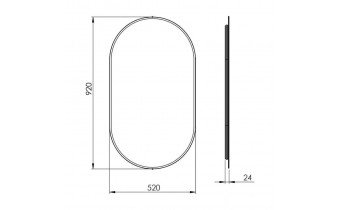 Овальне дзеркало з LED підсвіткою у ванну Elita Sharon Oval 52/92 Gold, 52x92x2,4 см (168463)