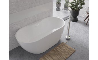 Окремостояча акрилова ванна Besco Navia 150x80 з сифоном click / clack, золотий (WAS-150-NZL)