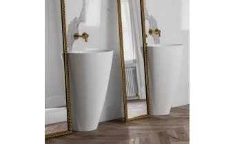 Окремостоячий умивальник Omnires Siena M+ 55x43 см, чорно-білий глянцевий (SIENAUWBCP)