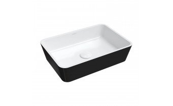 Умивальник на стільницю Omnires Parma M+ 50x35 см, чорно-білий глянцевий (PARMAUNBCP) Умивальник на стільницю Omnires Parma M+ 50x35 см, чорно-білий глянцевий (PARMAUNBCP)