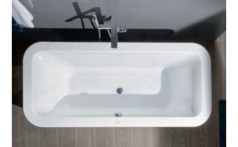 Ванна Villeroy&Boch Squaro Edge 12 DUO 180x80x45 з панелю та сифоном, Кварил (UBQ180SQE7PDV-01)