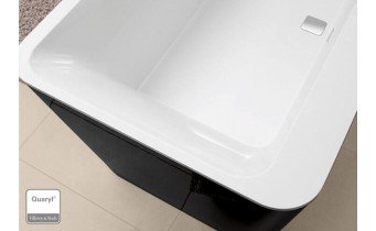 Ванна Villeroy&Boch Squaro Edge 12 DUO 180x80x45 з панелю та сифоном, Кварил (UBQ180SQE7PDV-01)