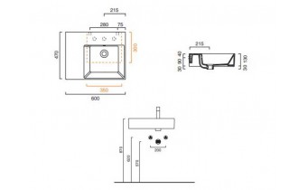 Підвісний умивальник Catalano Premium Up 60 DX (160DVPUP00)