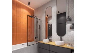 Дзеркало з LED підсвіткою у ванну Elita Sharon Long Cut 35/150 Black, 35x150x3,1 см (168508)