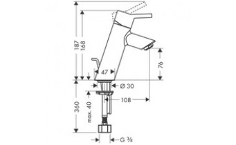 Змішувач для умивальника Hansgrohe Talis 80 (32040000)