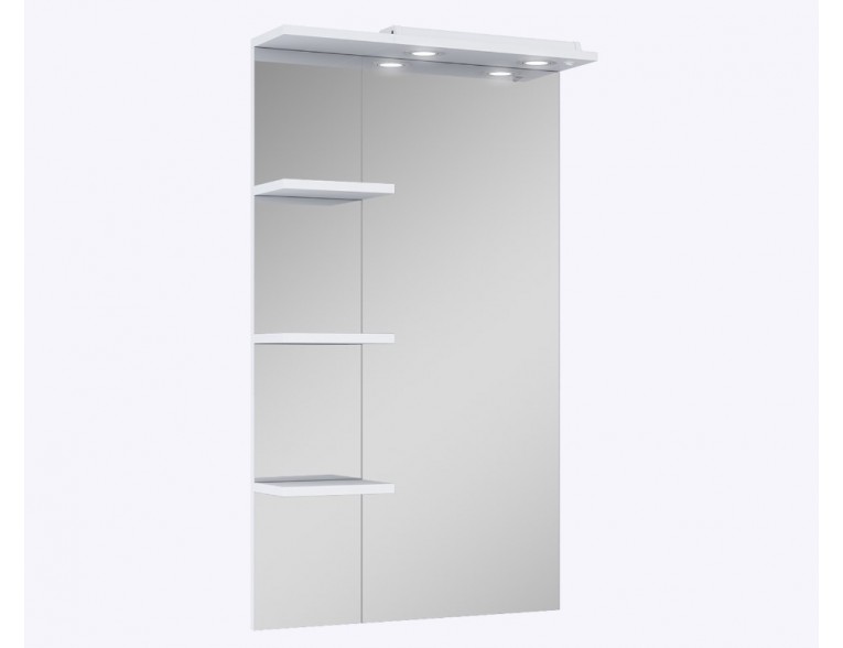 Дзеркало з LED підсвіткою і полицями у ванну Elita Amigo 60 White, 60x103,9x16 см (974754)