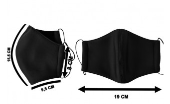 Маска BlackVisin захисна багаторазова розмір M Black (BV-02-ROZ-M-BL)