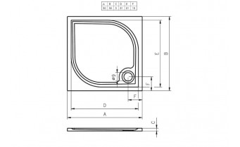 Душовий піддон Riho Kolping 900х900, білий (DB21)