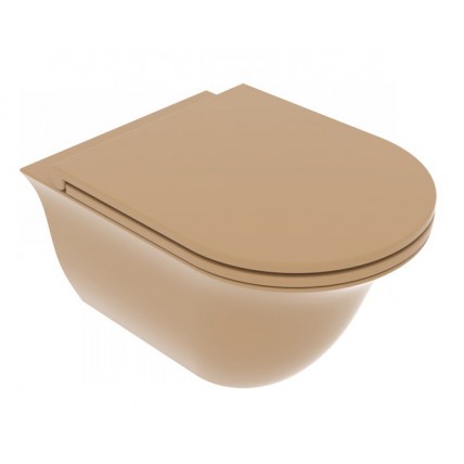 Підвісний унітаз GSG Flut 52,5 см Smart Clean matt Chestnut (FLWCSO017)